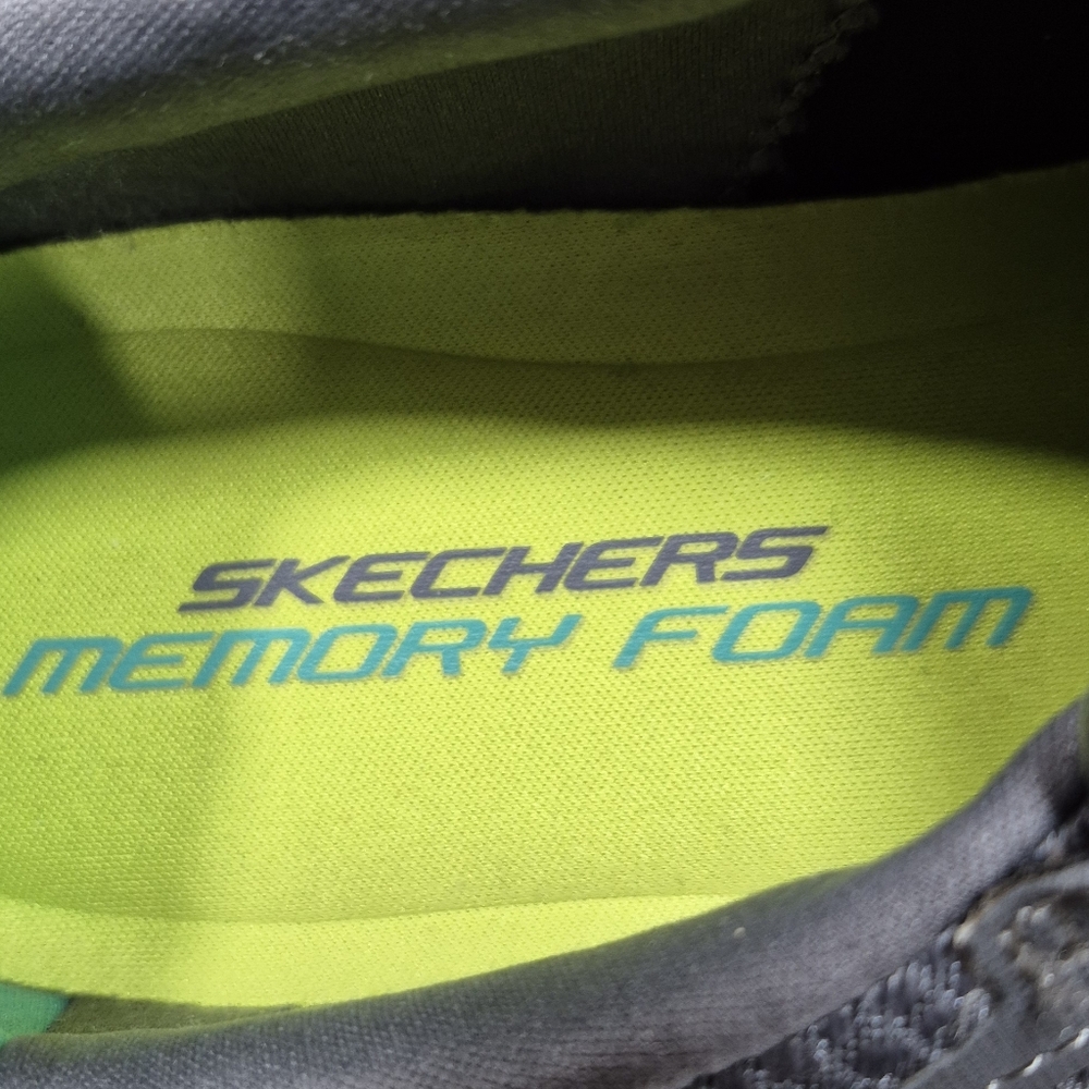 Skechers Hyped Lightweight Sneakers women's 11 gray tiel slip on bungee laces - Picture 9 of 11